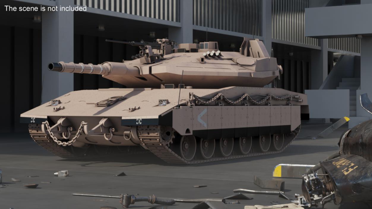 3D Israeli Tank Merkava 5 Beige model