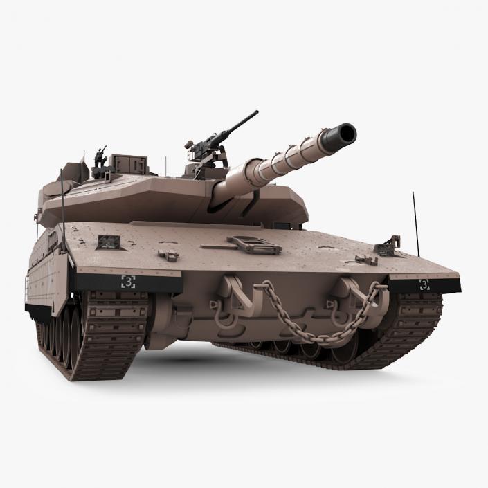 3D Israeli Tank Merkava 5 Beige model