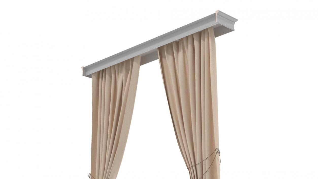 Classic Curtains with Valance 3D model