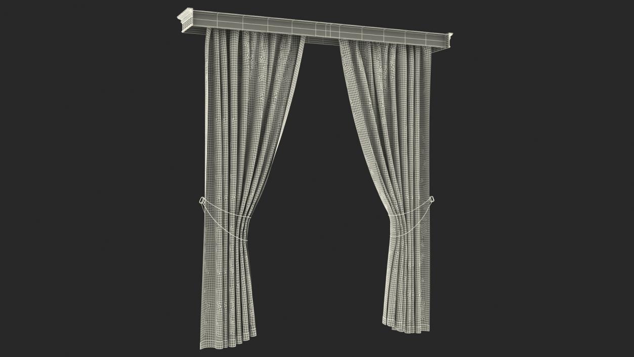 Classic Curtains with Valance 3D model