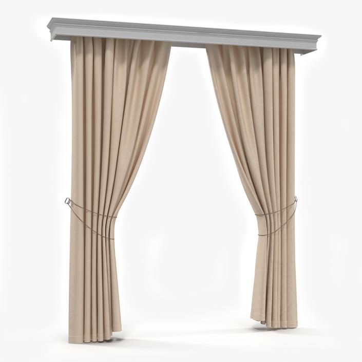 Classic Curtains with Valance 3D model