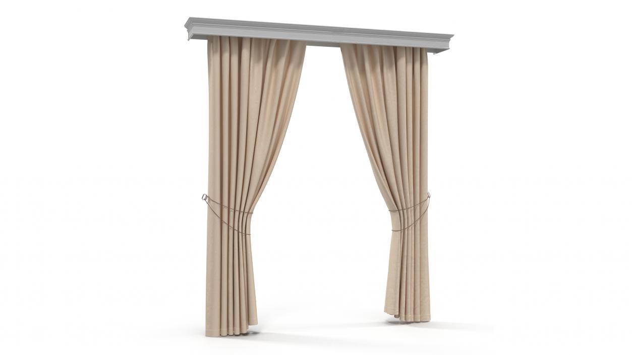 Classic Curtains with Valance 3D model