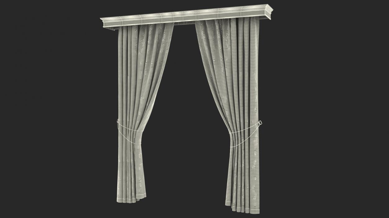 Classic Curtains with Valance 3D model