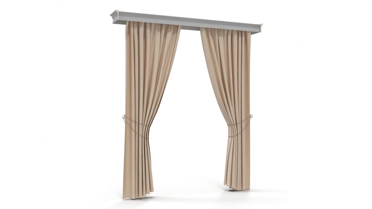 Classic Curtains with Valance 3D model