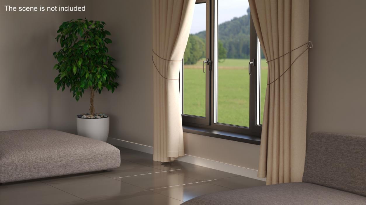 Classic Curtains with Valance 3D model