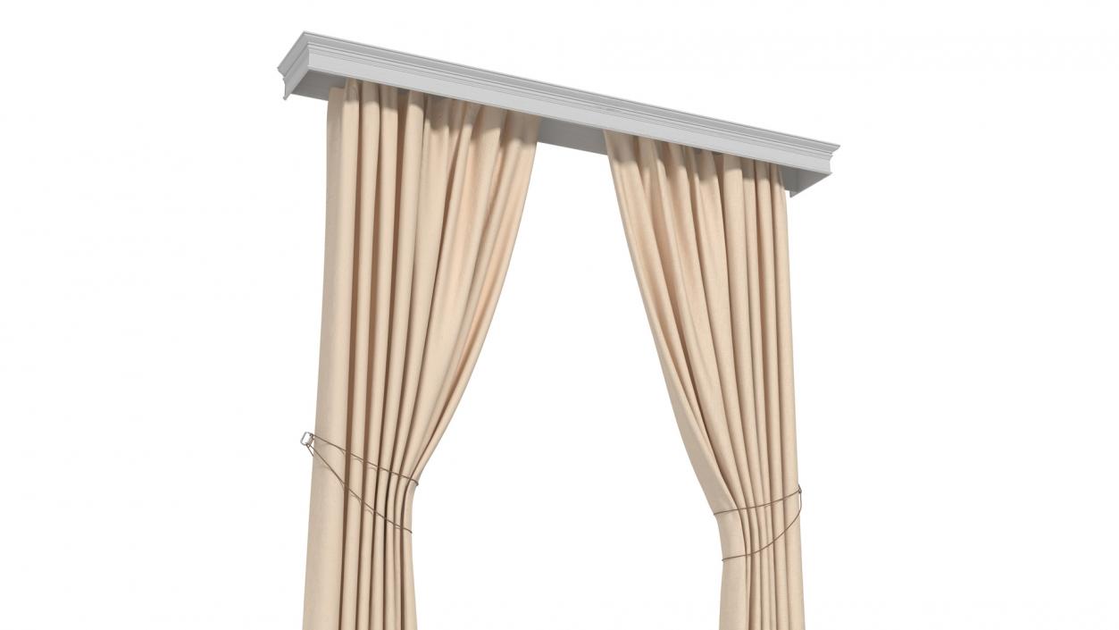 Classic Curtains with Valance 3D model