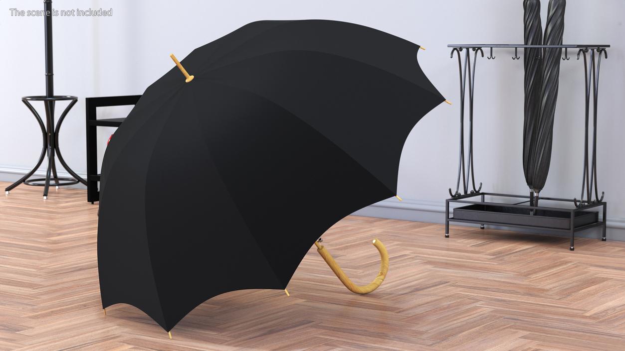 Auto Open Black Umbrella 3D model