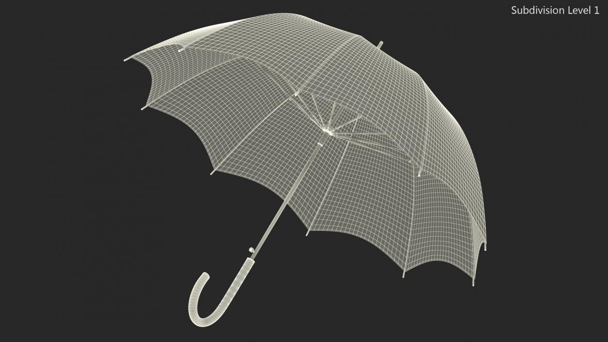 Auto Open Black Umbrella 3D model