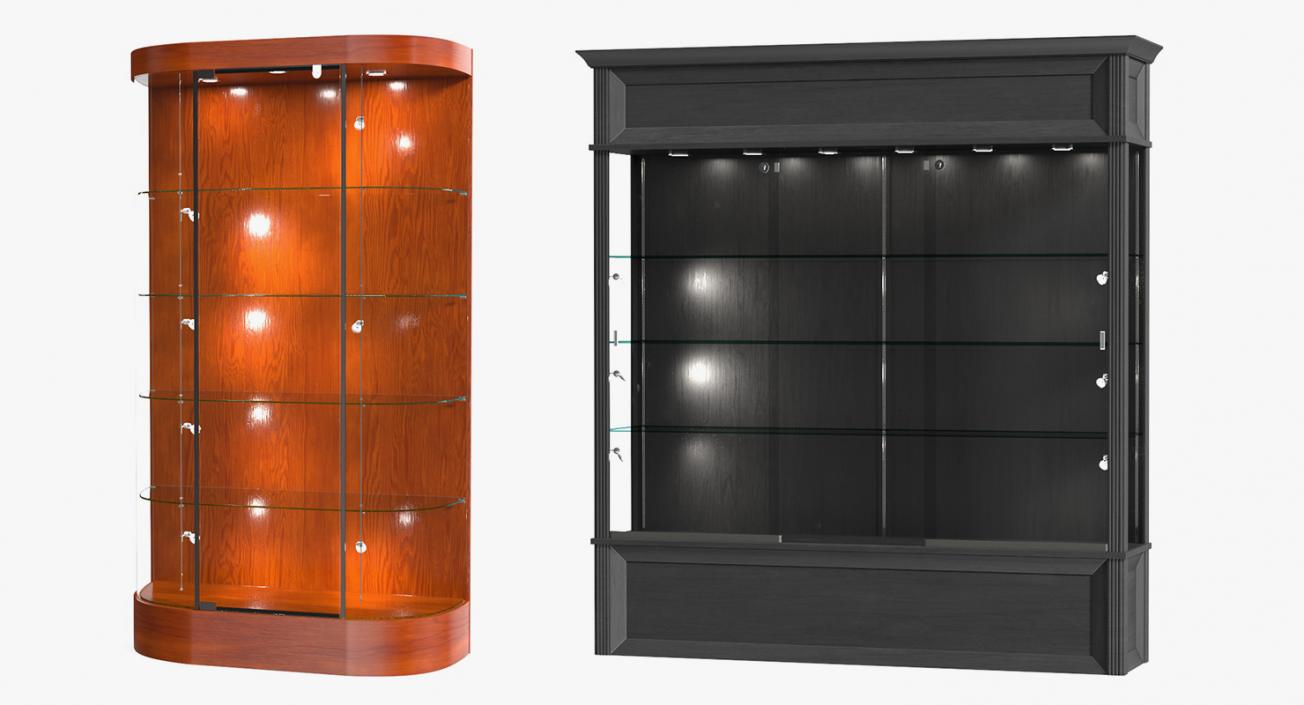 3D Curved Wall Display Cases Collection