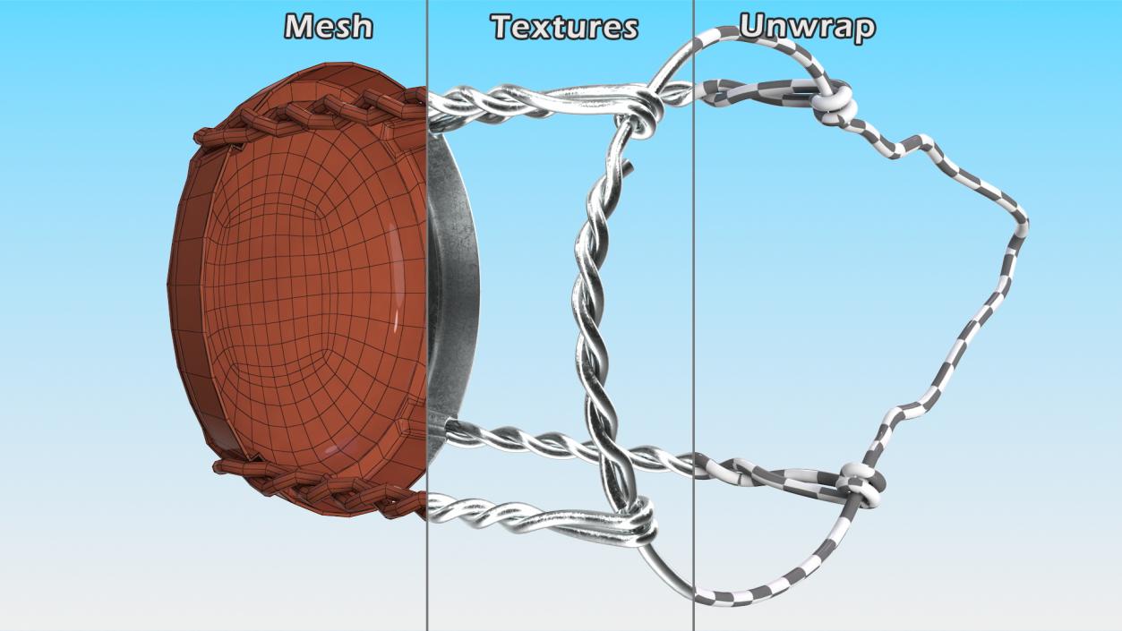 3D Wine Wire Hood with Cap model