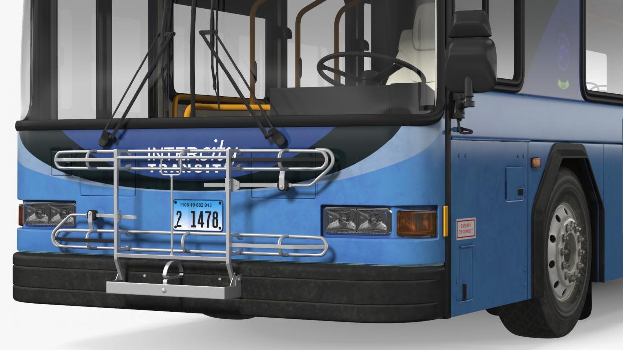 3D Gillig Low Floor Hybrid Bus Intercity Blue Simple Interior(1)