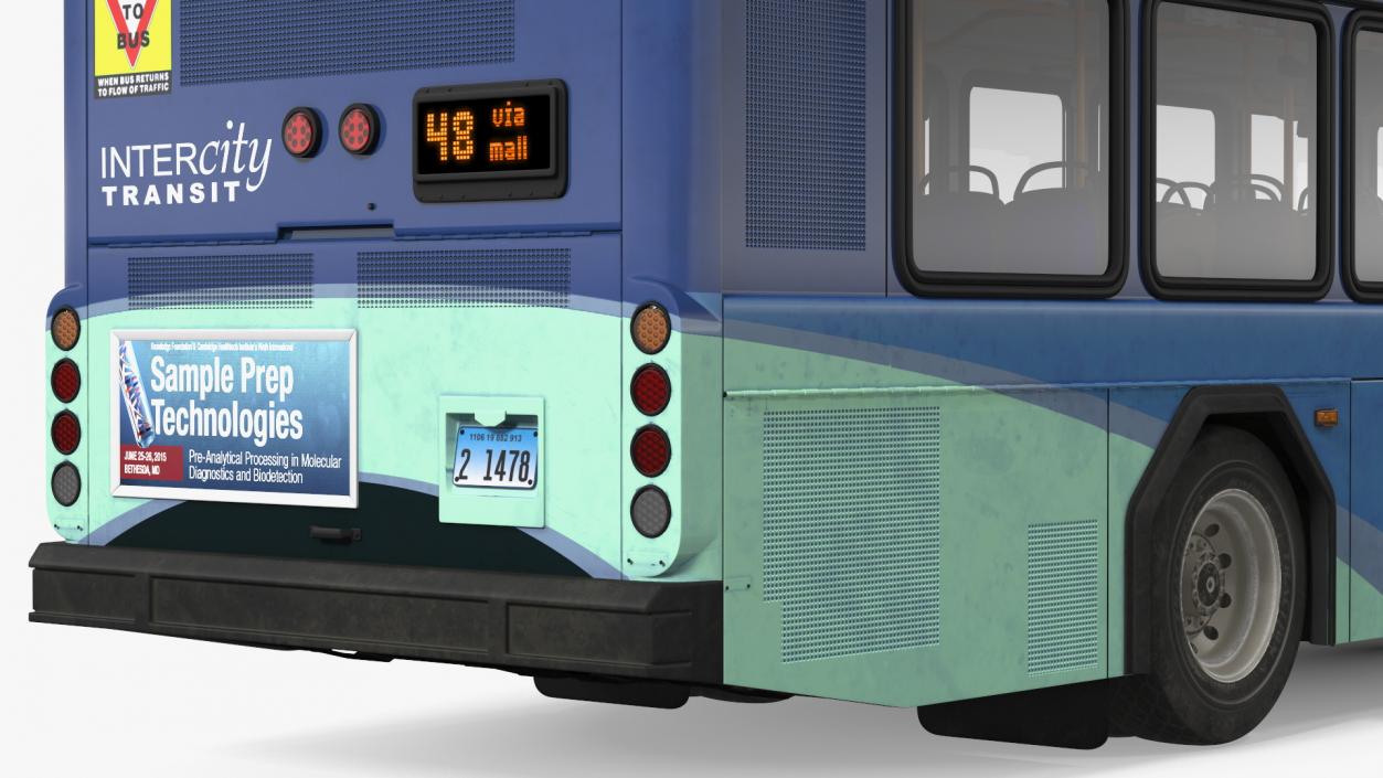 3D Gillig Low Floor Hybrid Bus Intercity Blue Simple Interior(1)