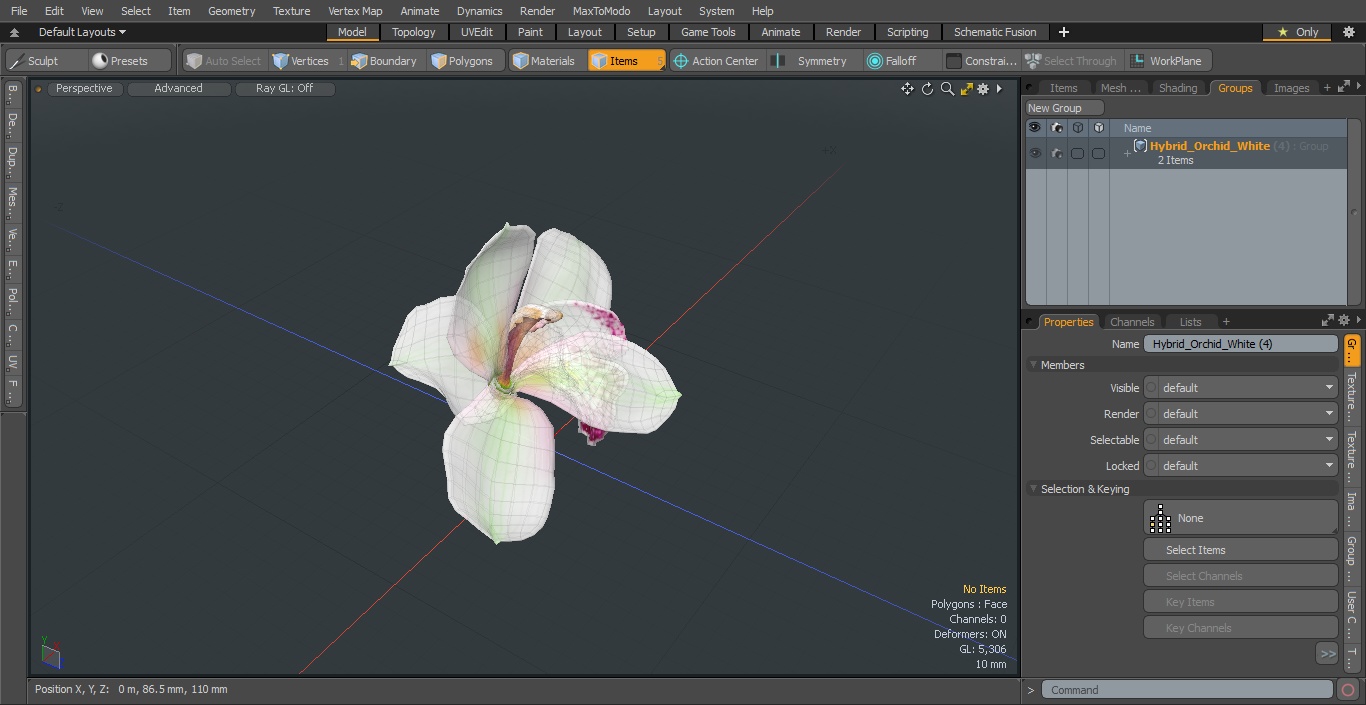 Hybrid Orchid White 3D model