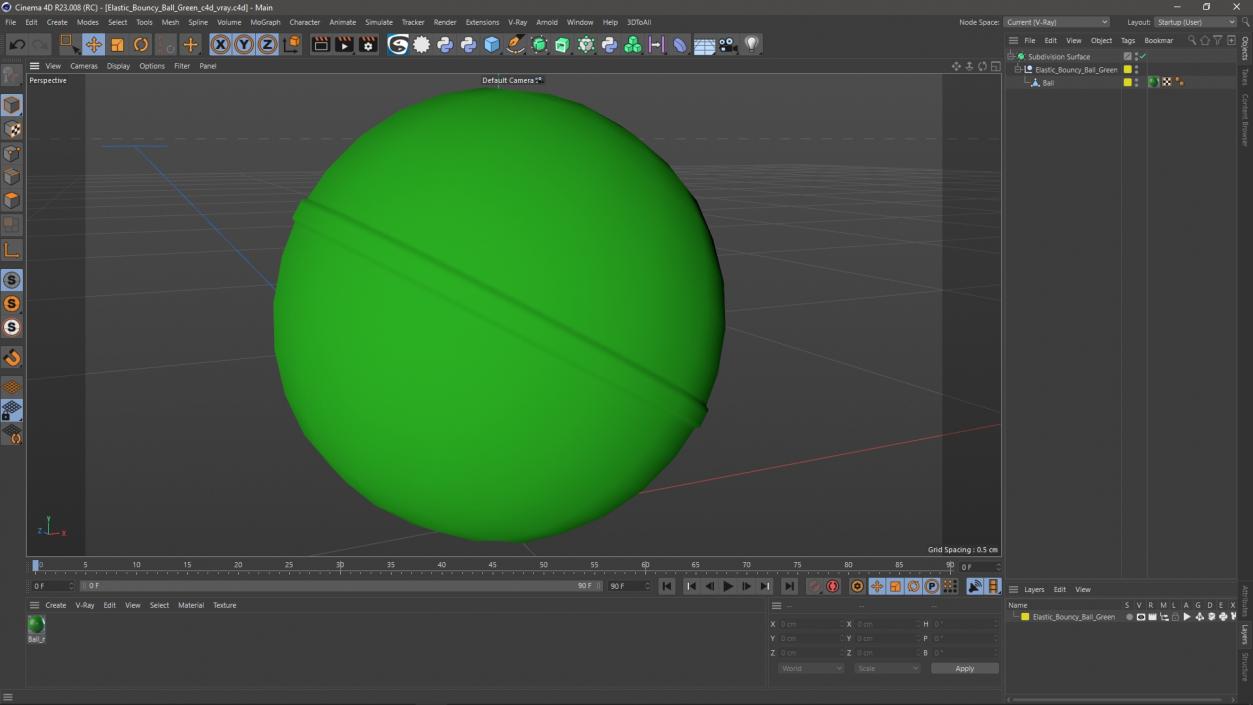 3D model Elastic Bouncy Ball Green