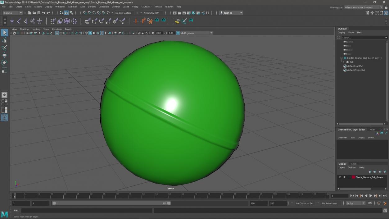 3D model Elastic Bouncy Ball Green