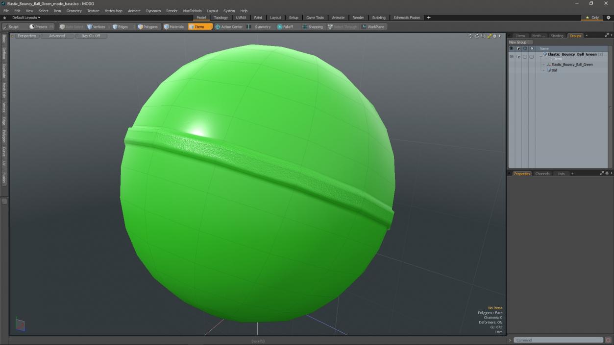 3D model Elastic Bouncy Ball Green