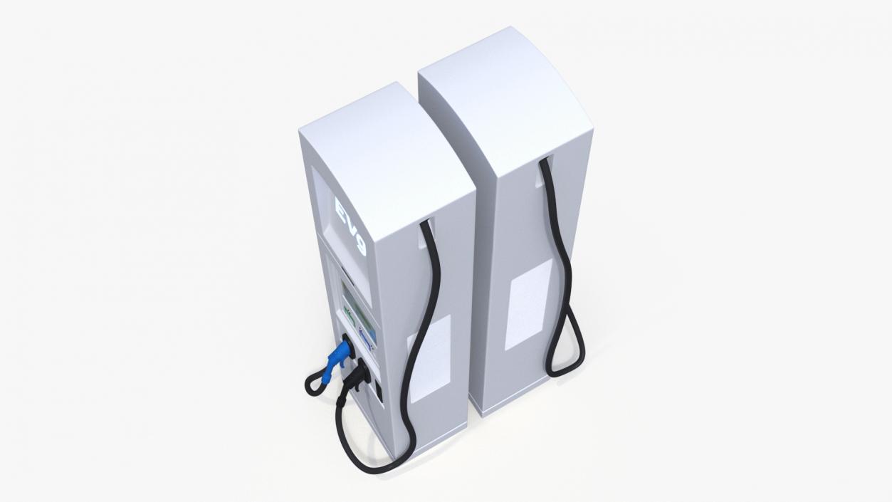 Charging Station and Electric Cars 3D model