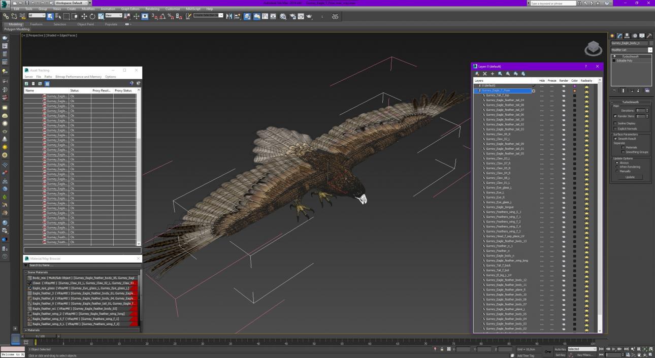 Gurney Eagle T Pose 3D model