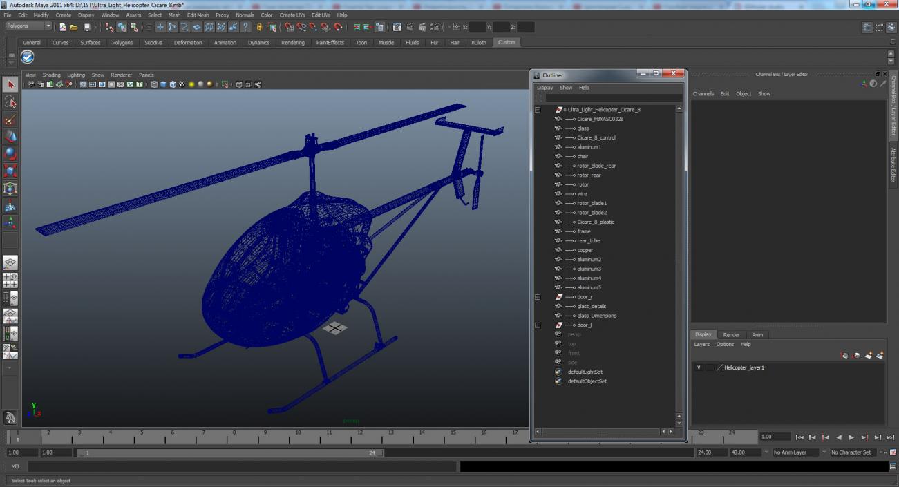 3D model Sport Helicopter Cicare 8