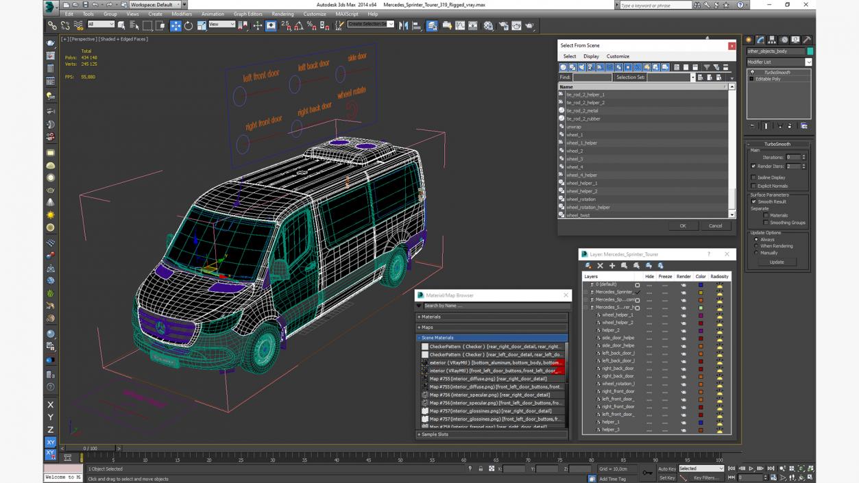 3D model Mercedes Sprinter Tourer 319 Rigged