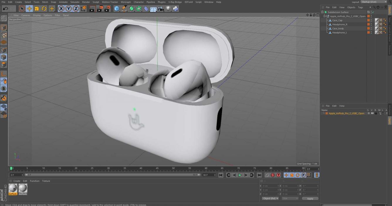 3D model Apple AirPods Pro 2 USB-C Open