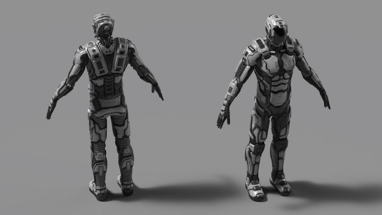 Futuristic Armored Robot 3D model