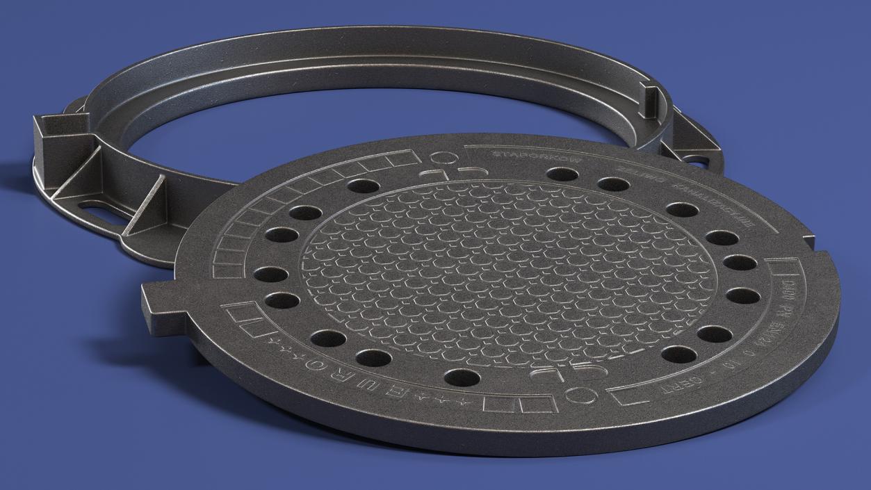 3D model Steel Sewer Cover Lid New