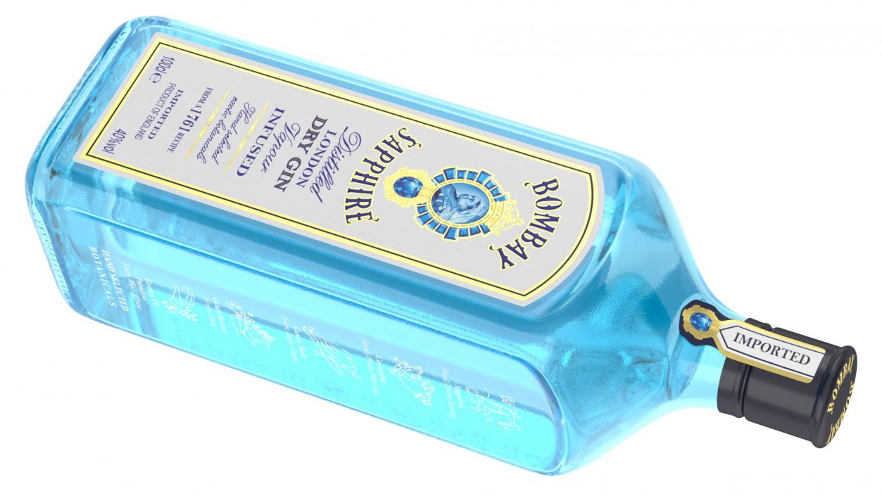 Bombay Sapphire Gin 1 Litre Bottle 3D model