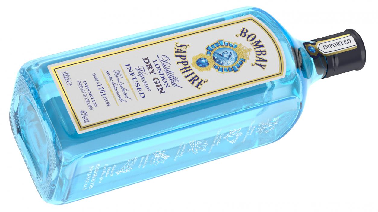 Bombay Sapphire Gin 1 Litre Bottle 3D model