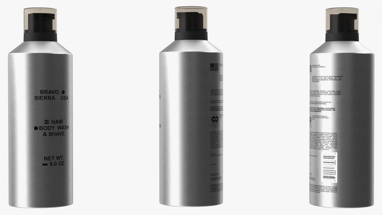 3D Bravo Sierra Hair and Body Cosmetics Bottle model