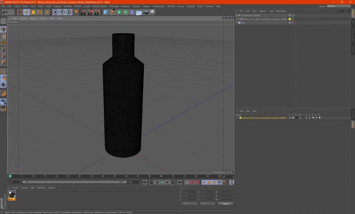 3D Bravo Sierra Hair and Body Cosmetics Bottle model