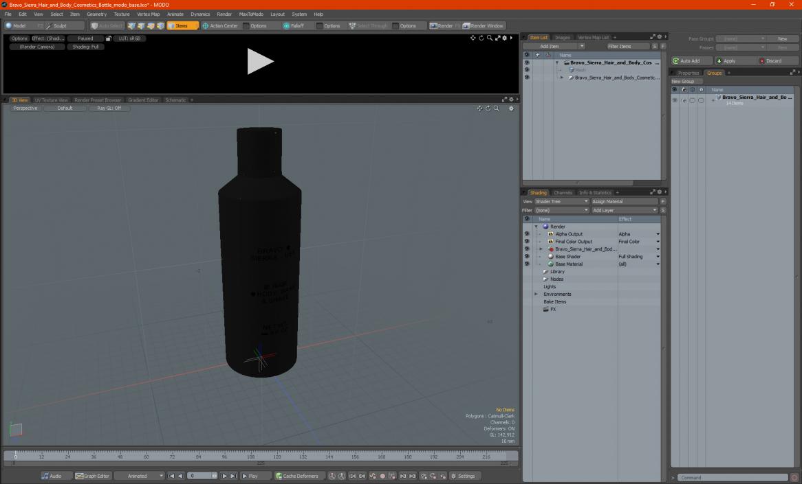 3D Bravo Sierra Hair and Body Cosmetics Bottle model