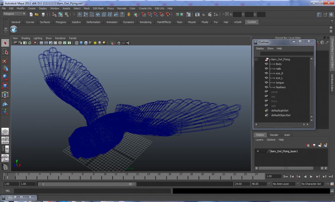 3D model Barn Owl Flying