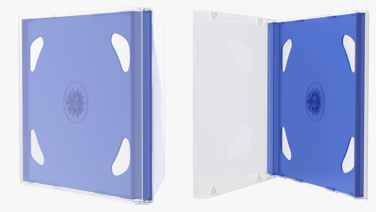 3D model Double Clear CD Jewel Case with Flipping Tray