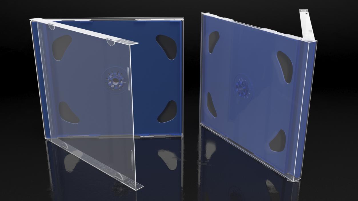 3D model Double Clear CD Jewel Case with Flipping Tray