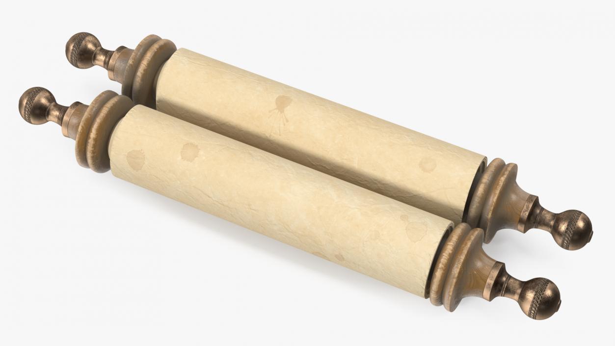 3D Rolled Up Paper Scroll Old