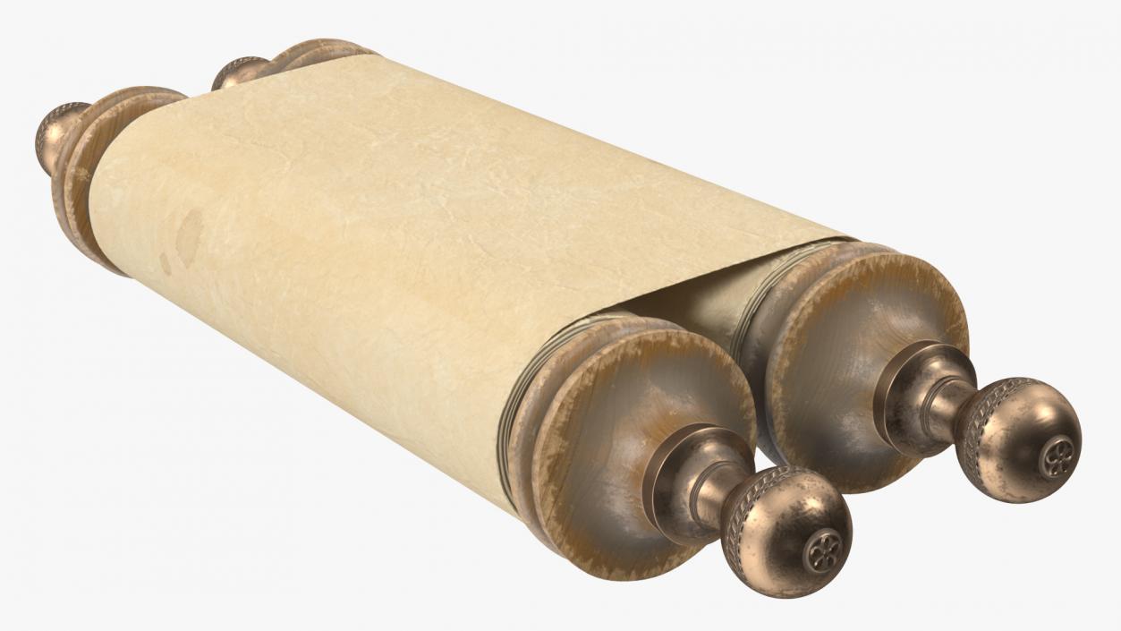 3D Rolled Up Paper Scroll Old