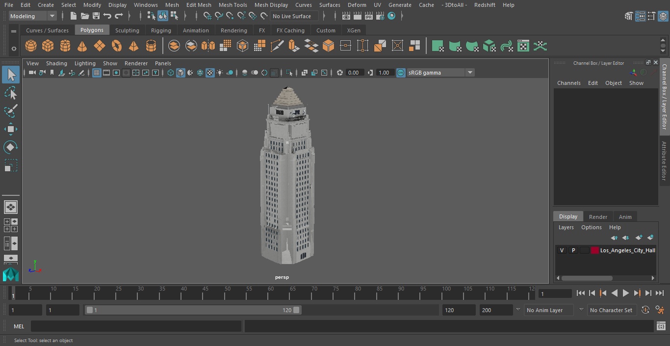 3D model Tower Hall