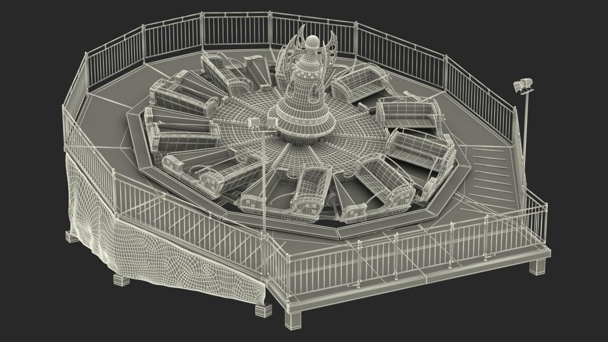 3D Flat Ride Theme Park Attraction Rigged model