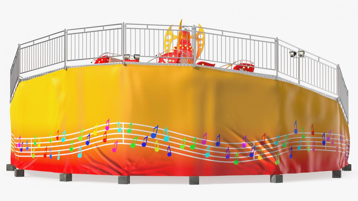 3D Flat Ride Theme Park Attraction Rigged model