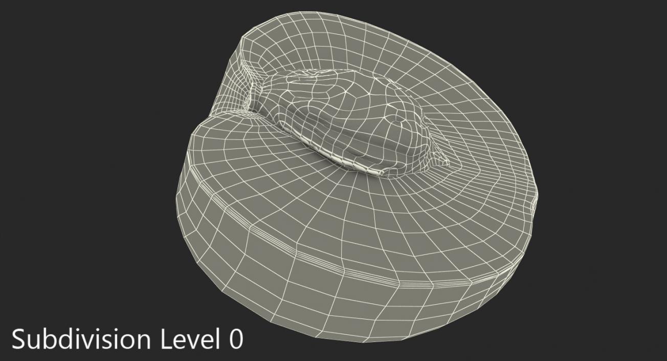 3D Half of Peach with Seed model