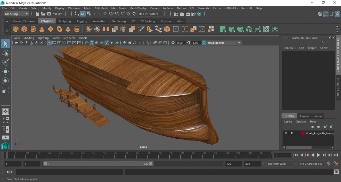 3D Noah Ark with transparency