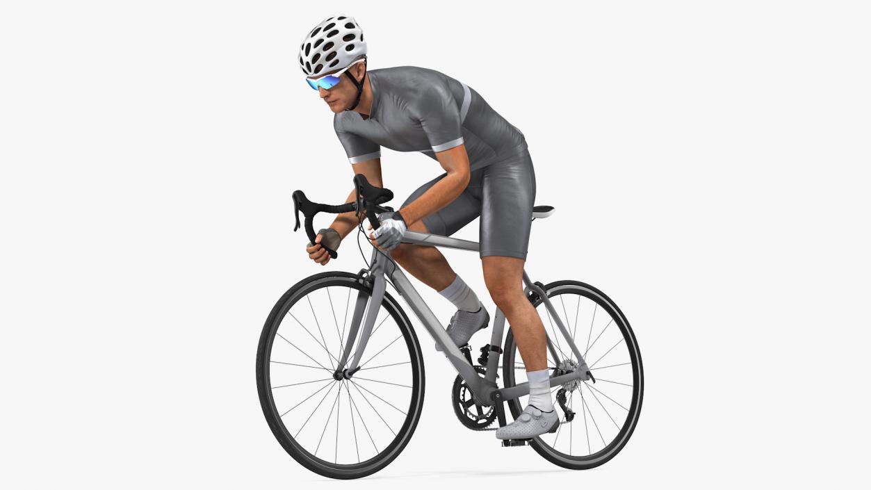 3D Bicyclist Riding Bike