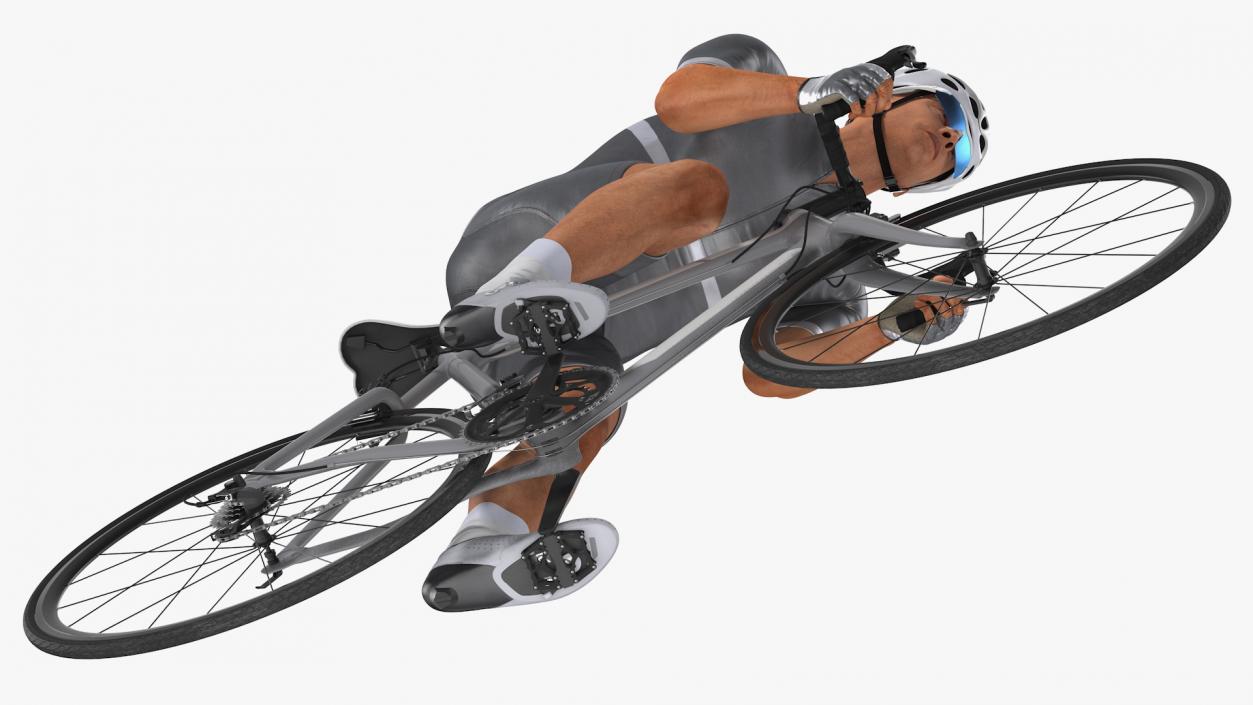 3D Bicyclist Riding Bike