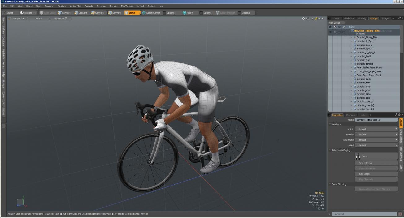 3D Bicyclist Riding Bike