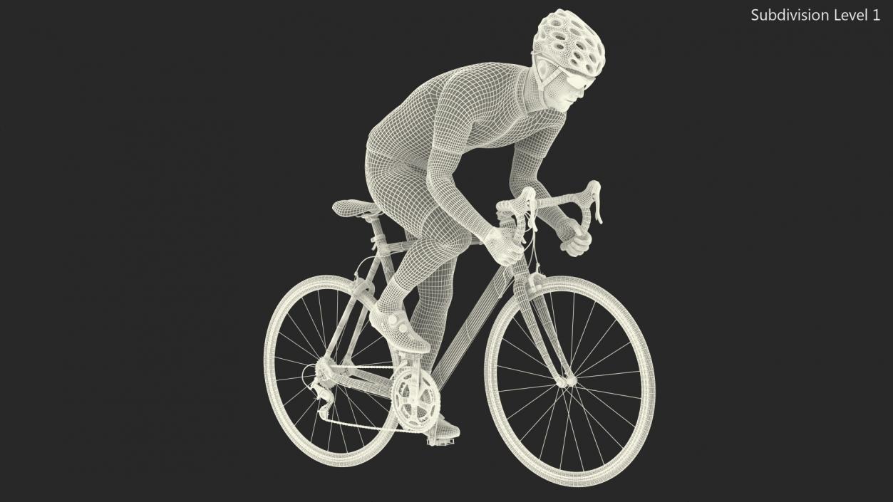 3D Bicyclist Riding Bike