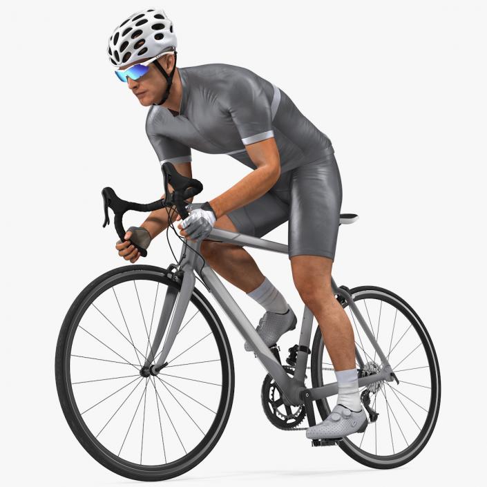 3D Bicyclist Riding Bike