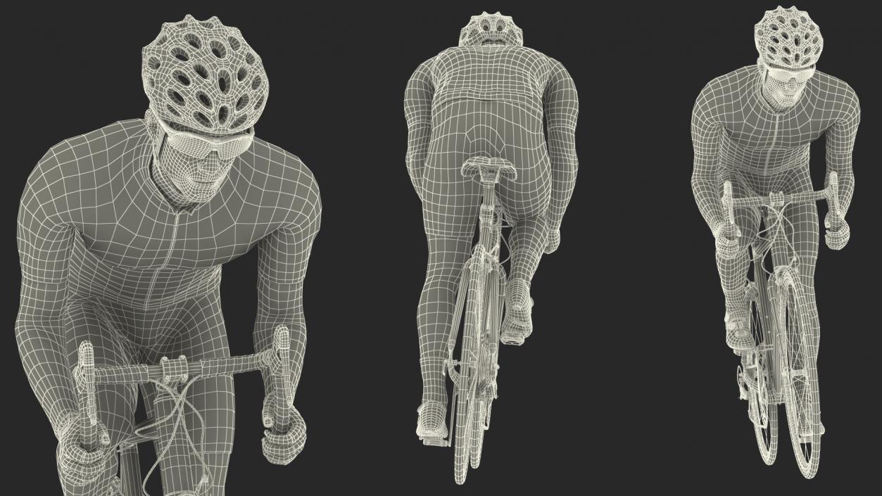 3D Bicyclist Riding Bike