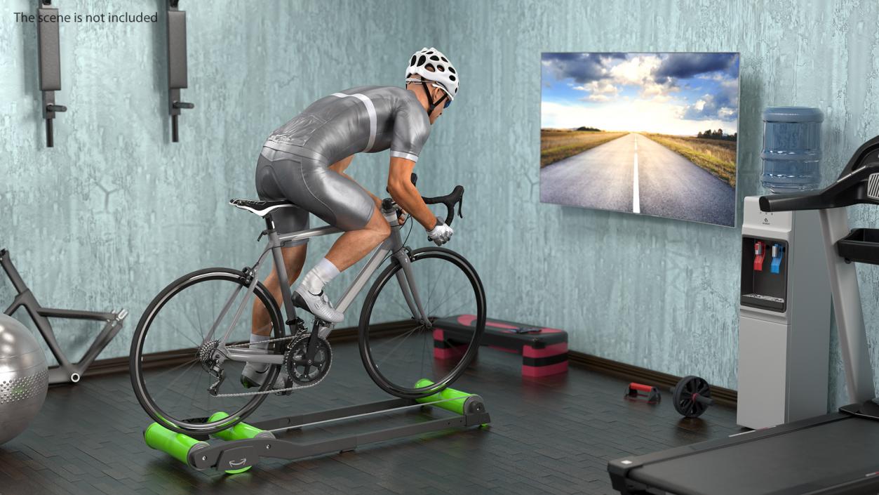 3D Bicyclist Riding Bike