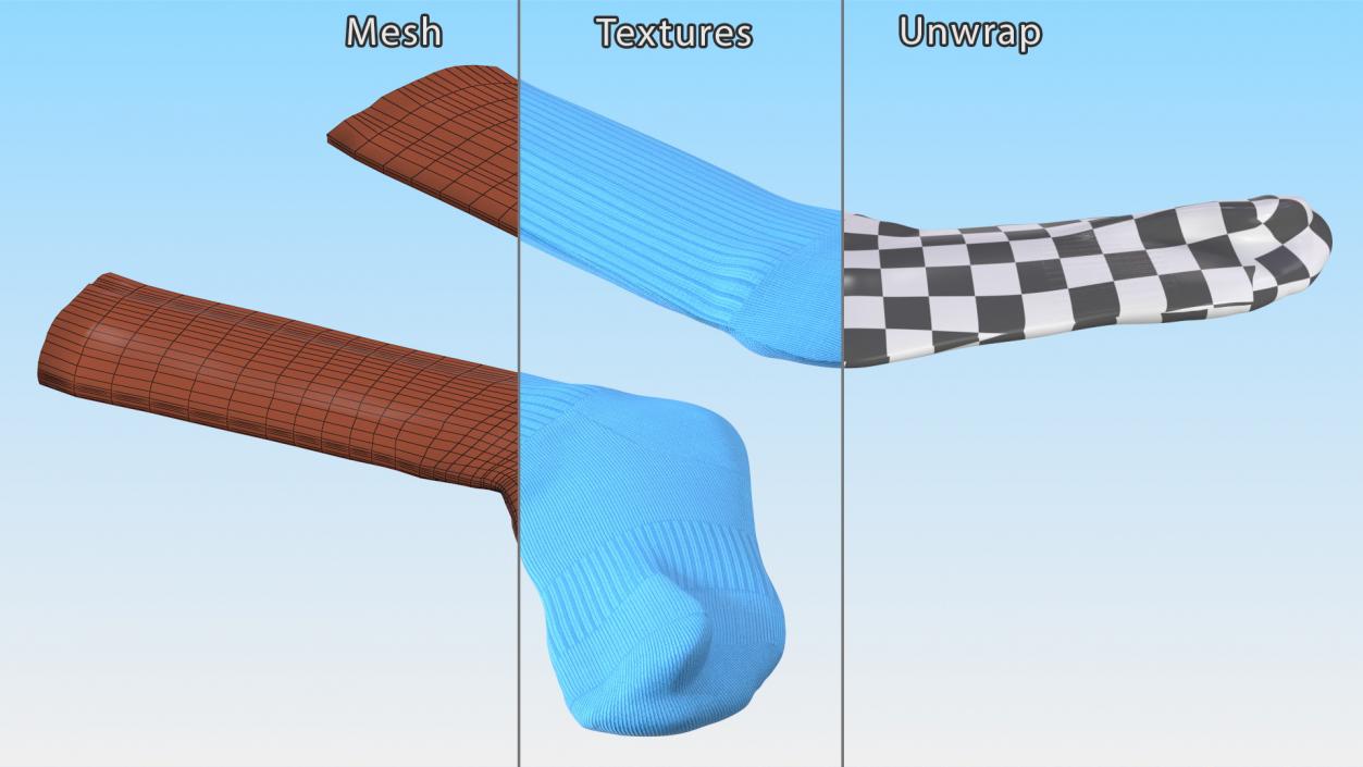 3D model Long Socks Nike Blue Idle